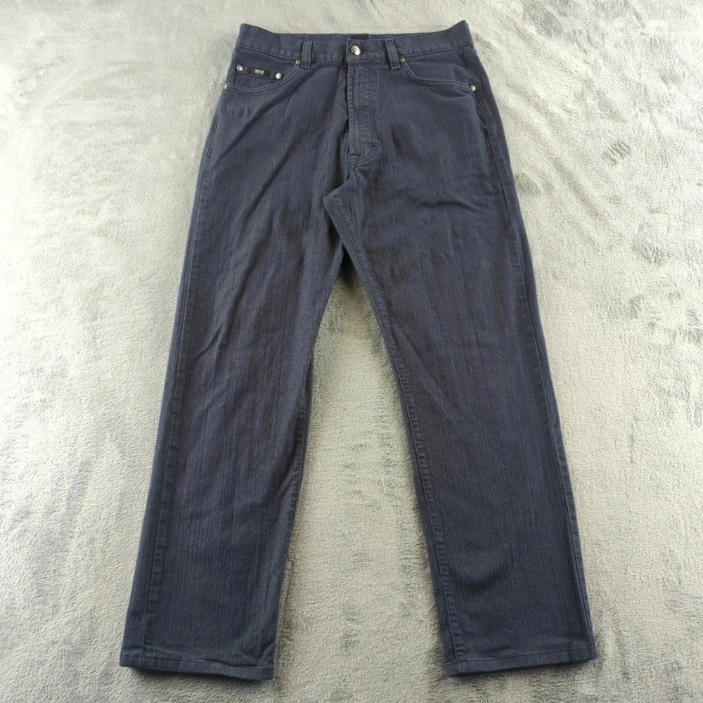 Boss Hugo Boss Jeans 34 (Fits 32x30) Navy Blue‎ Arkansas Straight Stretch Twill